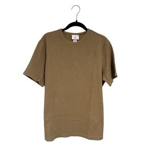 H&M Large Regular Fit Waffled T-shirt (Khaki Green)
